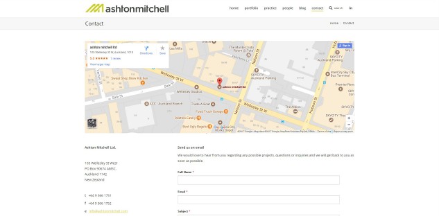 Ashton Mitchell Website - Contact page